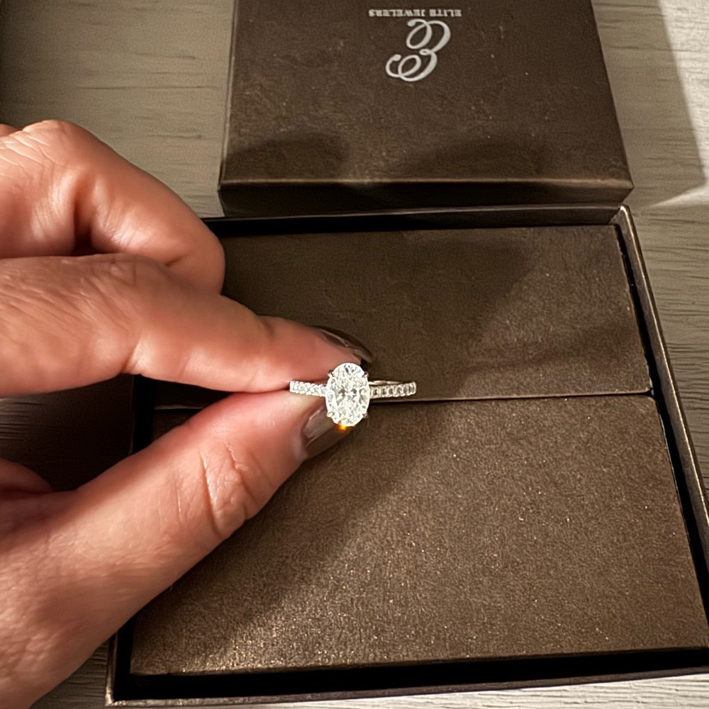 14k white gold solitaire engagement